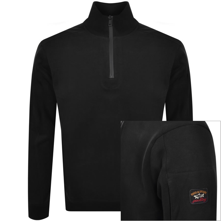 Alternative Image for ProductPaul And Shark Half Zip Sweatshirt Black1